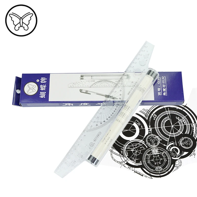 Butterfly G30 Plastic Multi-purpose Angle Parallel Ruler 30cm Balancing Scale Angle Ruler Universal Foot Chiban Roller Ruler
Butterfly G30 Plastic Multi-purpose Angle Parallel Ruler 30cm Balancing Scale Angle Ruler Universal Foot Chiban Roller Ruler
