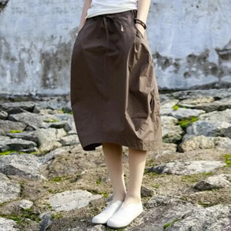 Women Autumn Bud Skirts Natural Waist Cotton Linen Skirt Elastic Waist Plus Size Solid Skirts Art Style Loose Skirt S, M, L
Women Autumn Bud Skirts Natural Waist Cotton Linen Skirt Elastic Waist Plus Size Solid Skirts Art Style Loose Skirt S, M, L