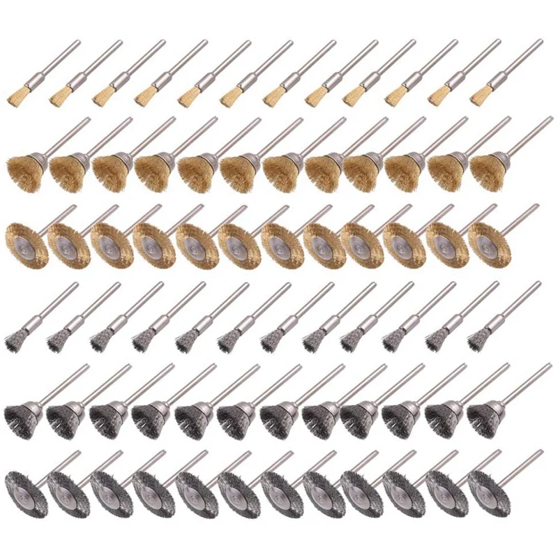 72Pcs Wire Wheel Brush Set, Copper and Wire Brush Set Suitable for Rotating Tool Polishing and Cleaning Tools
72Pcs Wire Wheel Brush Set, Copper and Wire Brush Set Suitable for Rotating Tool Polishing and Cleaning Tools