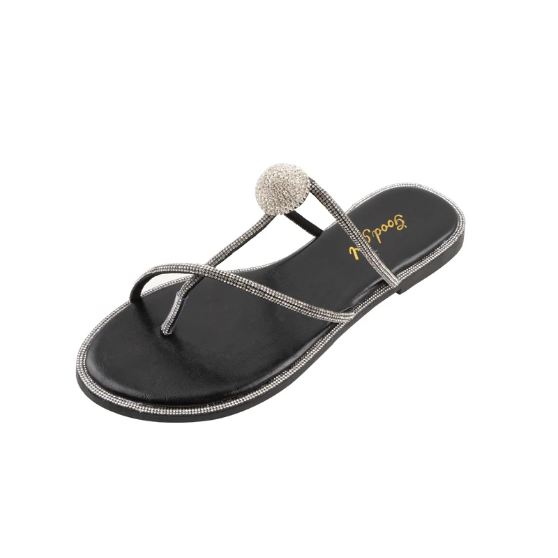 New style flat bottom clip toe drag summer outer wear fashion all-match rhinestone flip-flops women
New style flat bottom clip toe drag summer outer wear fashion all-match rhinestone flip-flops women