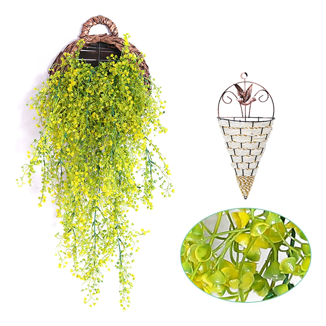 2Pc Artificial Hanging Vine Flower Vines Hanging Plant With Basket Flower Green Vine Pot Planter Container Wall Plant Basket
2Pc Artificial Hanging Vine Flower Vines Hanging Plant With Basket Flower Green Vine Pot Planter Container Wall Plant Basket