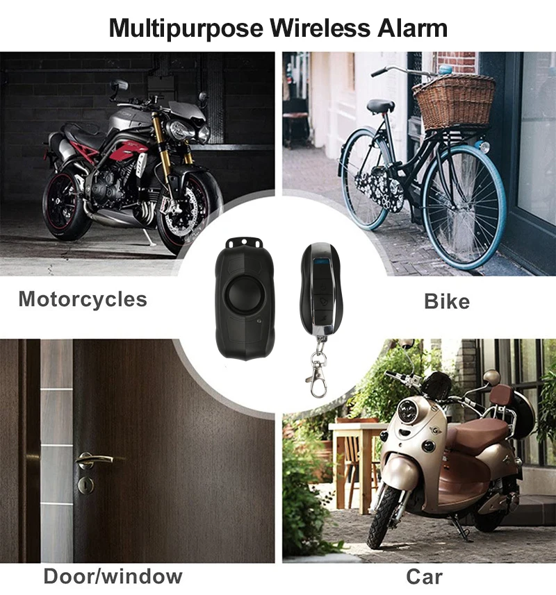 Wireless Motorcycle Bicycle Alarm 150 dB Super Loud Security Anti-Theft Alarm With Remote Control IP55 Waterproof Rechargeable
Wireless Motorcycle Bicycle Alarm 150 dB Super Loud Security Anti-Theft Alarm With Remote Control IP55 Waterproof Rechargeable