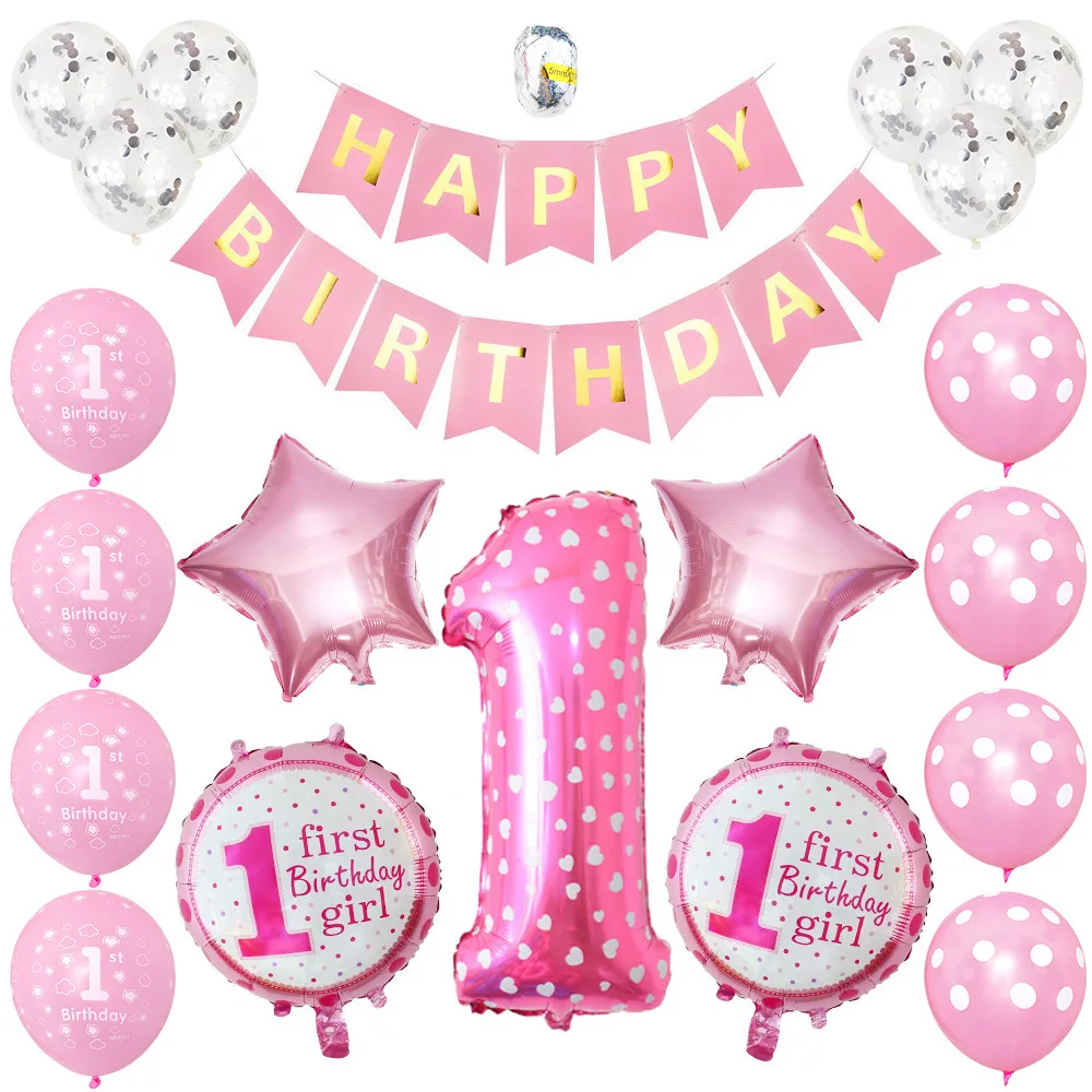 STARLZMU 21pcs 1st birthday balloons pink balloon helium balloon Banner First Baby Girl Party Decorations My 1 One Year Supplies
STARLZMU 21pcs 1st birthday balloons pink balloon helium balloon Banner First Baby Girl Party Decorations My 1 One Year Supplies