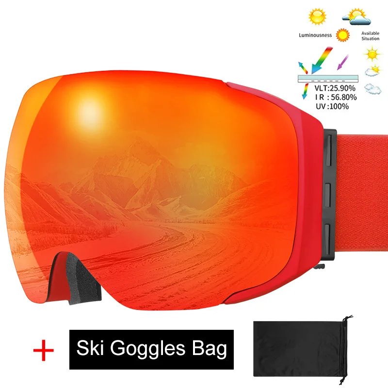 Ski Goggles Magnetic Winter Anti-Fog Double Layer Snowboard Goggles Men Women UV100% Protective Snow Ski Mask Glasses
Ski Goggles Magnetic Winter Anti-Fog Double Layer Snowboard Goggles Men Women UV100% Protective Snow Ski Mask Glasses