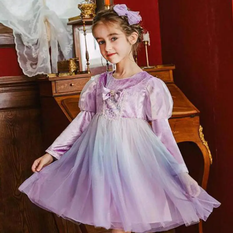 Autumn Winter Plush Dress For Girls Children Puff Sleeve Knee Length Mesh Princess Gowns Kids Birthday Wedding Party Clothing
Autumn Winter Plush Dress For Girls Children Puff Sleeve Knee Length Mesh Princess Gowns Kids Birthday Wedding Party Clothing