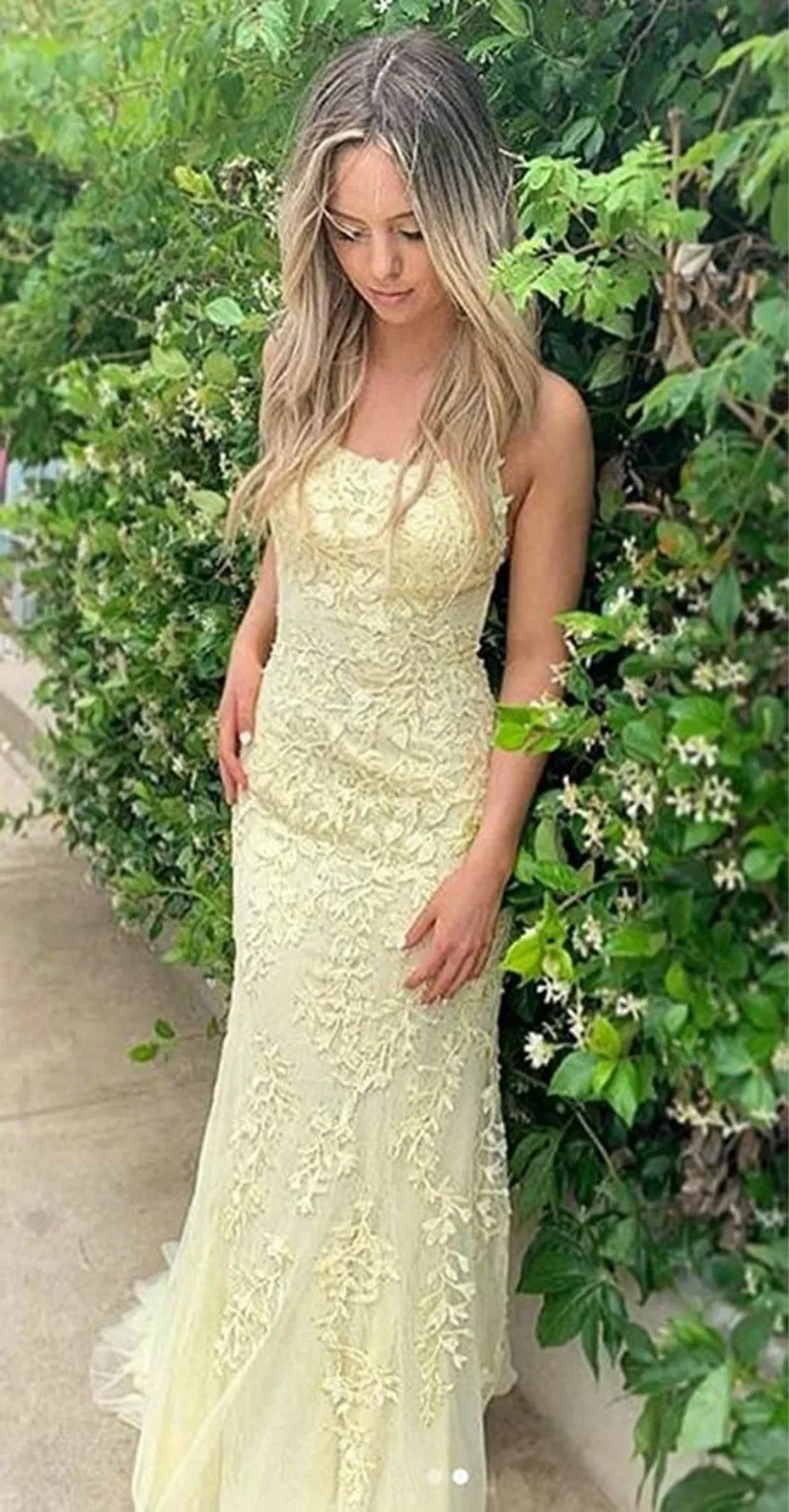 Gorgeous Lace Mermaid Evening Dresses Formal Women Occasion Dress Spaghetti Strap Appliques Sexy Open Back Long Prom Gowns Robe
Gorgeous Lace Mermaid Evening Dresses Formal Women Occasion Dress Spaghetti Strap Appliques Sexy Open Back Long Prom Gowns Robe