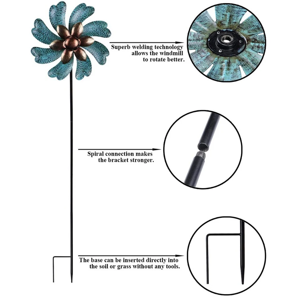New Iron Art Craft Outdoor 3D Wind Spinner Wind Spinner Home Garden Decor Garden Wind Ornament Garden Outdoor Decoration 
New Iron Art Craft Outdoor 3D Wind Spinner Wind Spinner Home Garden Decor Garden Wind Ornament Garden Outdoor Decoration