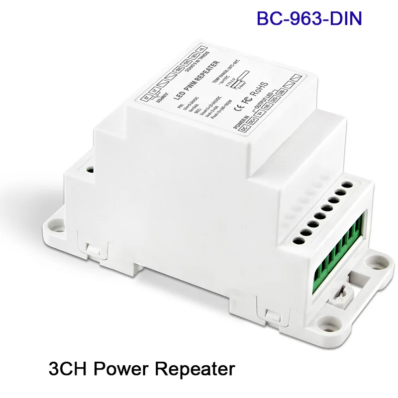 Новый светодиодный Усилитель мощности DIN Rail DC5V 12V 24V Входной 3CH/4CH/5CH выходной