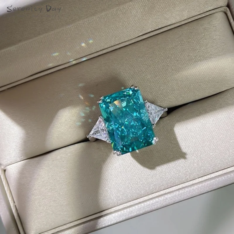Serenity Day 100% 925 Sterling Silver Sparkling 10*14mm Redian Cut Aquamarine Topaz High Carbon Diamond Women Rings Fine Jewelry
Serenity Day 100% 925 Sterling Silver Sparkling 10*14mm Redian Cut Aquamarine Topaz High Carbon Diamond Women Rings Fine Jewelry