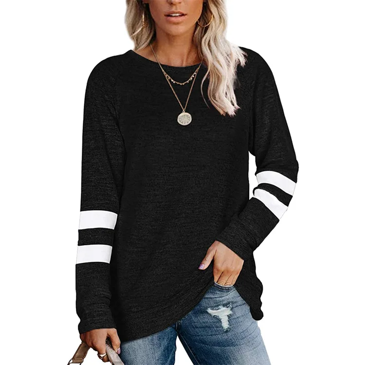 Women's Long Sleeve Splicing Round Neck Casual T-Shirt Loose Vintage Stripe Sleeve Tops Female Spring and Autumn
Women's Long Sleeve Splicing Round Neck Casual T-Shirt Loose Vintage Stripe Sleeve Tops Female Spring and Autumn