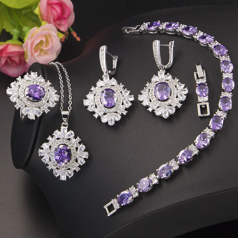 Funmode 4pcs Beauty Flower Purple Color Women Bridal Link Chain Necklace Jewelry Sets For Female Accessories Wholesale FS102
Funmode 4pcs Beauty Flower Purple Color Women Bridal Link Chain Necklace Jewelry Sets For Female Accessories Wholesale FS102