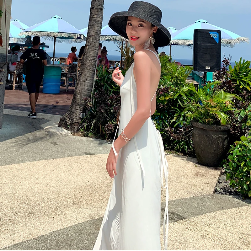 Tropical Korean Runway 2021 Maxi White Women Straps Dress Summer Elegant Backless Party Night Vacation Beach Long Dress Sundress
Tropical Korean Runway 2021 Maxi White Women Straps Dress Summer Elegant Backless Party Night Vacation Beach Long Dress Sundress