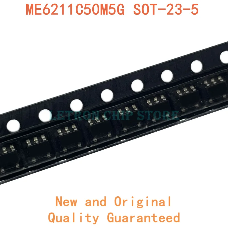 

20PCS ME6211C50M5G SOT-23-5 5V SOT23-5 SMD LDO linear regulator chip new and original IC Chipset