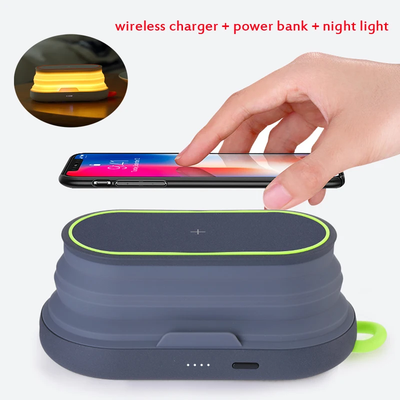 10W Fast Charging Wireless Charger + 5000mAh Power Bank + Night Light + Mobile Phone Holder for iPhone Xiaomi Phone Charger
10W Fast Charging Wireless Charger + 5000mAh Power Bank + Night Light + Mobile Phone Holder for iPhone Xiaomi Phone Charger