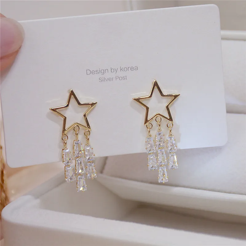 Ins Hot Sale Luxury 14K Real Gold Five-pointed Star Tassel Exquisitestud Earrings for Women Cubic Zircon ZC Fashion Earrings
Ins Hot Sale Luxury 14K Real Gold Five-pointed Star Tassel Exquisitestud Earrings for Women Cubic Zircon ZC Fashion Earrings
