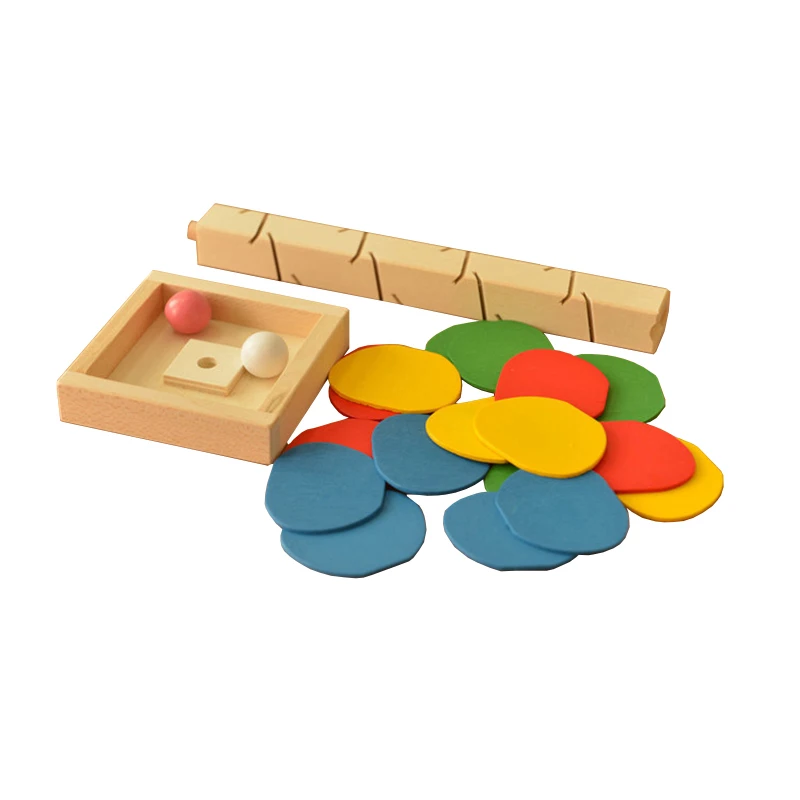 Игрушки Монтессори для детей деревянные строительные блоки дерево мраморный шар