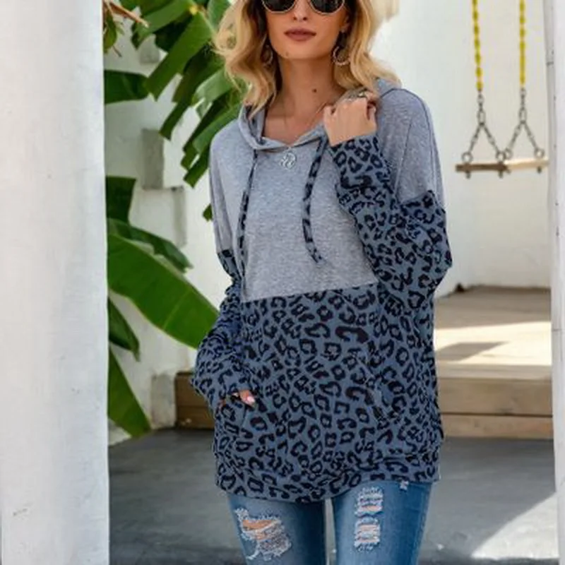 New women's autumn and winter fashion casual home street women's stitching leopard pocket tether hoodie women's plush Hoodies
New women's autumn and winter fashion casual home street women's stitching leopard pocket tether hoodie women's plush Hoodies