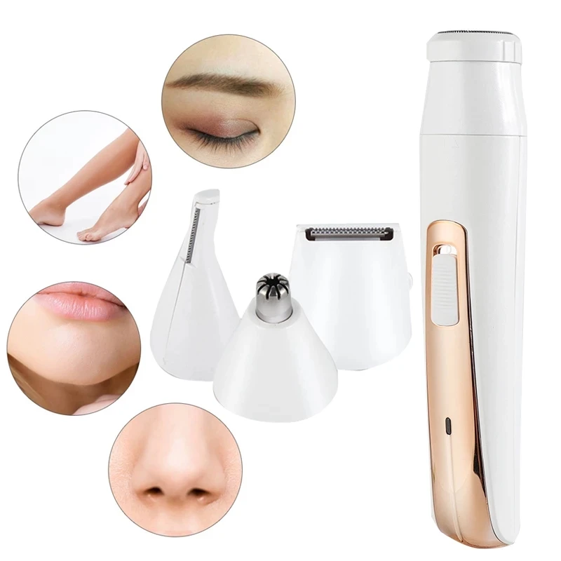 4 IN 1 Epilator Electric Hair Remover Painless Lady Shaver Hair Nose Trimmer Portable Eyebrow Trimmer Body Epilator Razor
4 IN 1 Epilator Electric Hair Remover Painless Lady Shaver Hair Nose Trimmer Portable Eyebrow Trimmer Body Epilator Razor