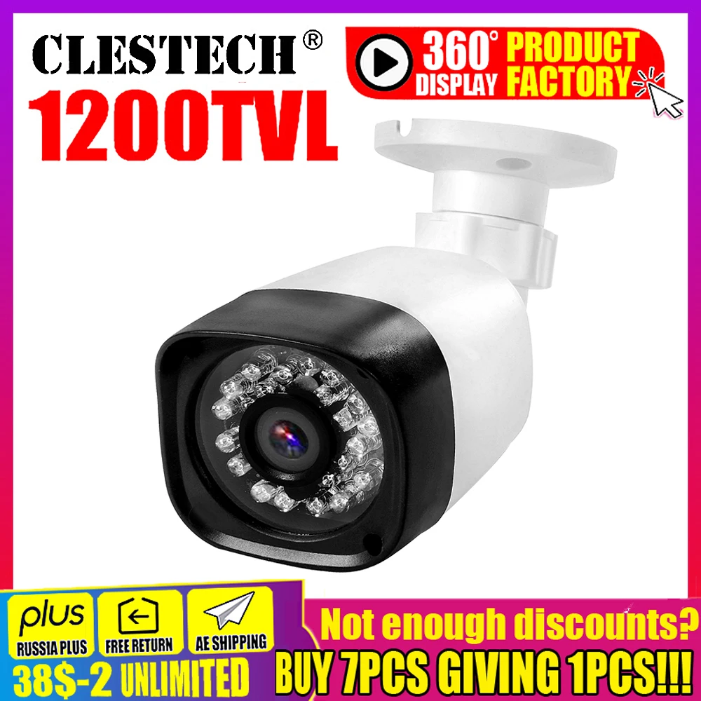 

1/3“Cmos 1200TVL HD CCtv Camera Security Surveillance Video Outdoor Waterproof CVBS 960H Analog Infrared Night Vision For home