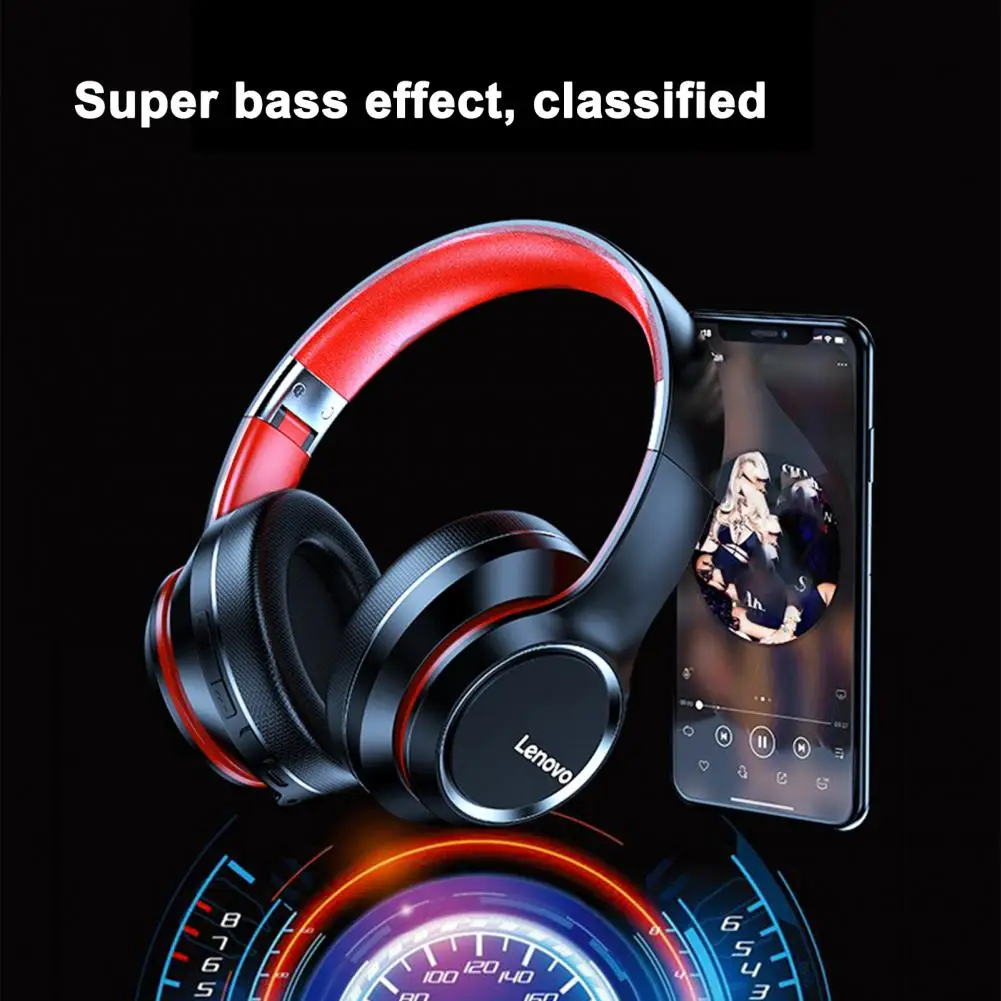 Беспроводные Игровые наушники Lenovo HD200 Bluetooth 5 0 гарнитура с сабвуфером Спортивная