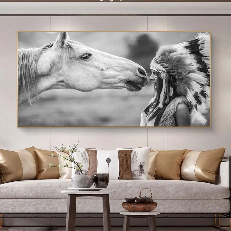 Indian Woman and White Horse Canvas Art Painting Posters and Prints Wall Pictures Paintings Living Room Wall Restaurant Decor
Indian Woman and White Horse Canvas Art Painting Posters and Prints Wall Pictures Paintings Living Room Wall Restaurant Decor