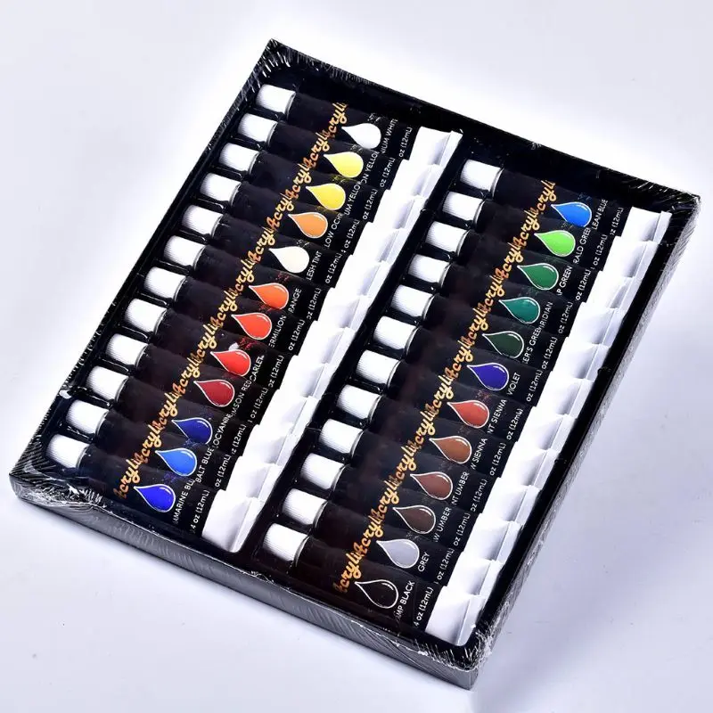 12ml 24 Colors Professional Acrylic Paint Drawing Painting Pigment Water Resistant for Kids DIY Artist
12ml 24 Colors Professional Acrylic Paint Drawing Painting Pigment Water Resistant for Kids DIY Artist
