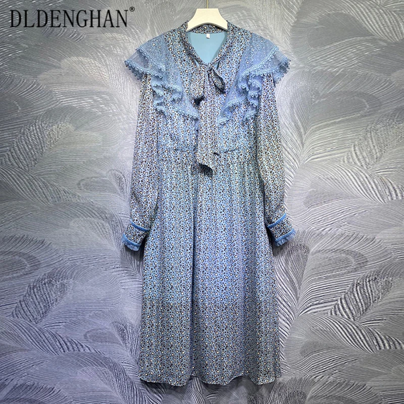 DLDENGHAN Fashion Floral Print Summer Dress Women's Bow Collar Long Sleeve Lace Ruffle Vintage Midi Dresses 2021 Designer New
DLDENGHAN Fashion Floral Print Summer Dress Women's Bow Collar Long Sleeve Lace Ruffle Vintage Midi Dresses 2021 Designer New