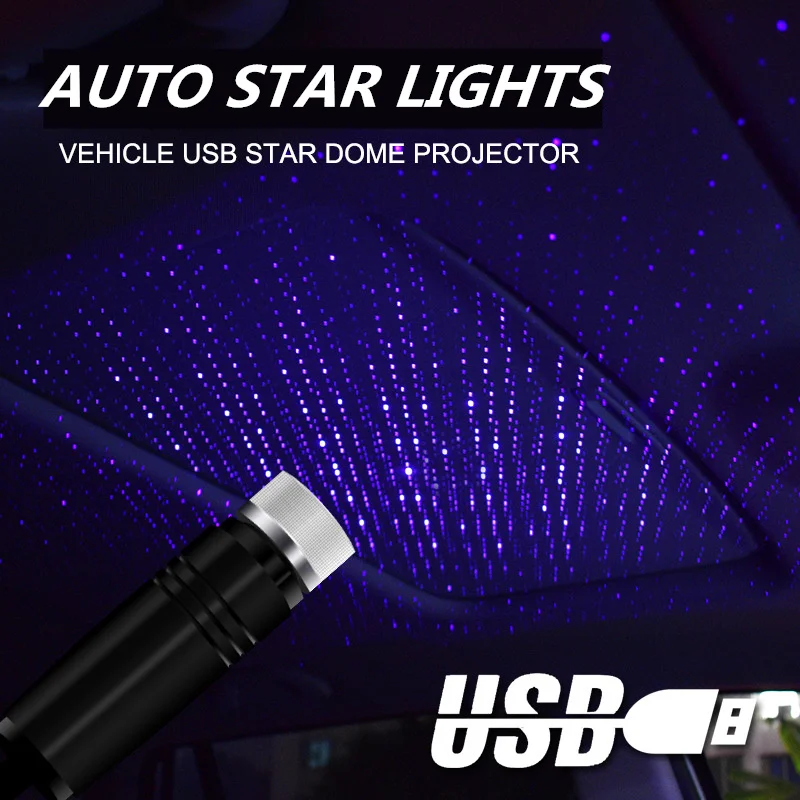 Фото Автомобильный светодиодный атмосферная лампа крыши звезда Светильник проектор