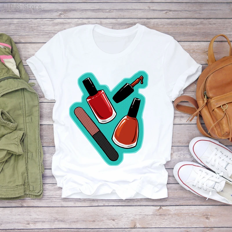 Women 2021 Summer Fingernail Nail Fashion Short Sleeve Print Lady T-shirts Top T Shirt Ladies Womens Graphic Female Tee T-Shirt
Women 2021 Summer Fingernail Nail Fashion Short Sleeve Print Lady T-shirts Top T Shirt Ladies Womens Graphic Female Tee T-Shirt