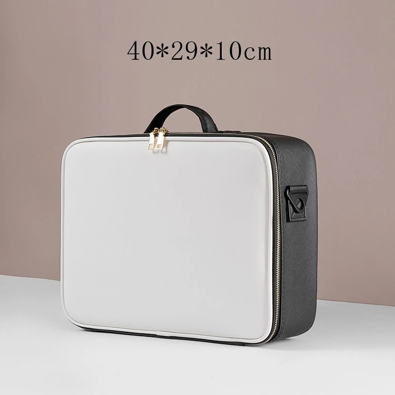 Leather Clapboard Cosmetic Bag Professional Make Up Case Large Capacity Storage Handbag Travel Insert Toiletry Makeup bag
Leather Clapboard Cosmetic Bag Professional Make Up Case Large Capacity Storage Handbag Travel Insert Toiletry Makeup bag