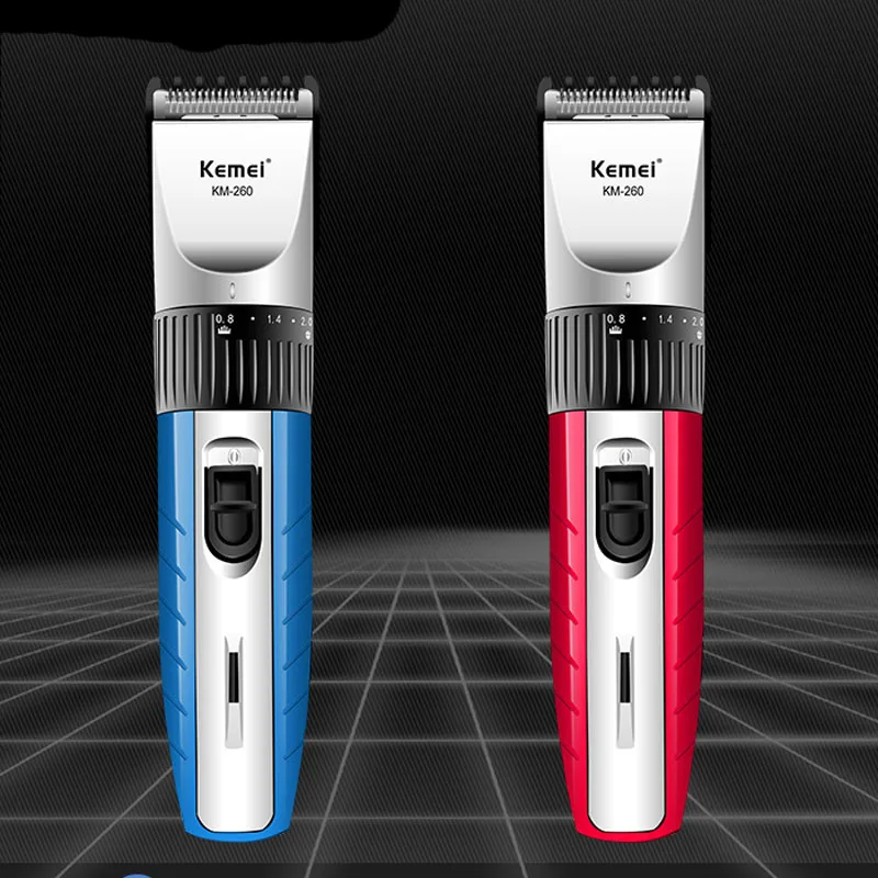Kemei KEMAI hair clipper KM-260 with rotary adjustment button can accurately adjust the length of haircut
Kemei KEMAI hair clipper KM-260 with rotary adjustment button can accurately adjust the length of haircut