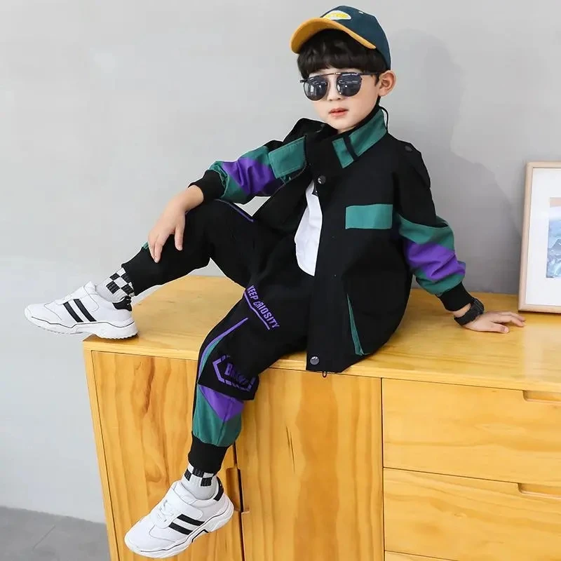 Spring & Autumn Polyester Boy Sets New 2021 Korean Version Western Style Reflective Splicing 2-Piece Casual Children's Clothing 
Spring & Autumn Polyester Boy Sets New 2021 Korean Version Western Style Reflective Splicing 2-Piece Casual Children's Clothing