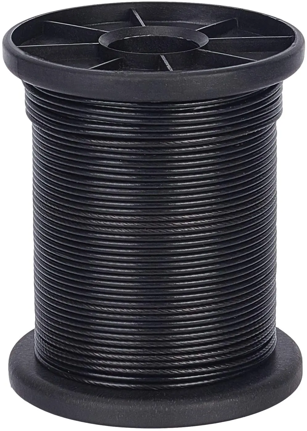 

43.5 Yard/40m 304 Stainless Steel Black Vinyl Coated Wire Rope (Coated OD 1.5mm) 7x7 Strands Stainless Wire Rops