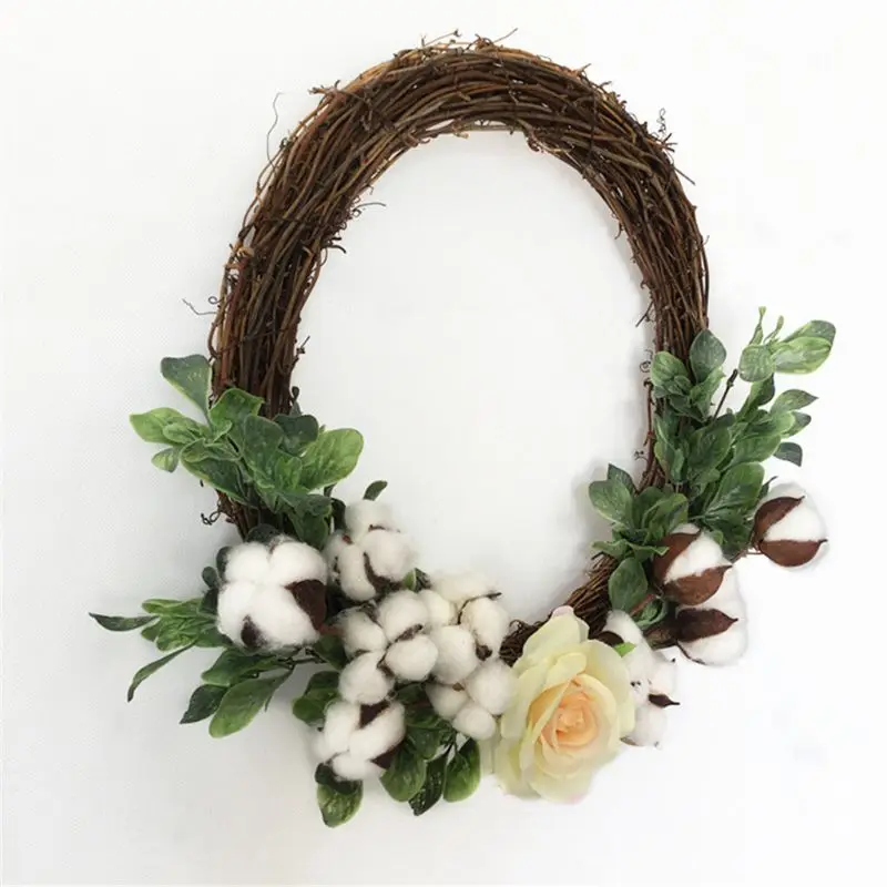 Artificial Flowers Cotton Rose Wreath Spring Wreath Outdoor for front Door K9FA 
Artificial Flowers Cotton Rose Wreath Spring Wreath Outdoor for front Door K9FA
