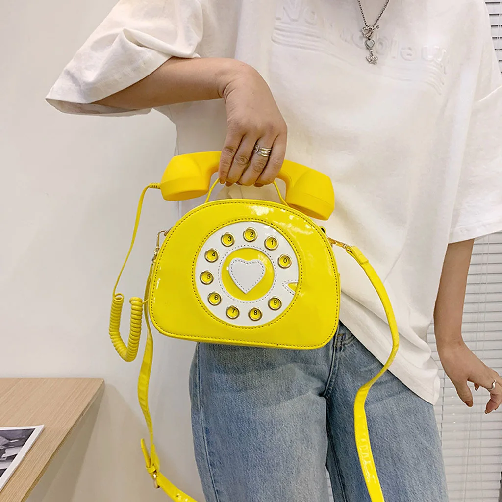 Telephone Shape Women's Purses and Handbags Pink Shoulder Crosbody Bag for Girl Patent Leather Casual Tote Bags Messenger Bag
Telephone Shape Women's Purses and Handbags Pink Shoulder Crosbody Bag for Girl Patent Leather Casual Tote Bags Messenger Bag
