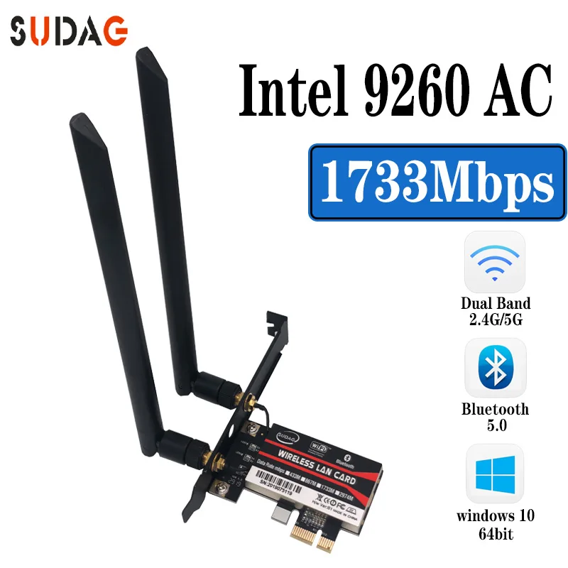 Беспроводная сетевая карта NGFF 9260NGW 1 73 Гбит/с Wi Fi для Intel ac 9260 2 4 ГГц/5 ГГц 802.11ac Bluetooth 5