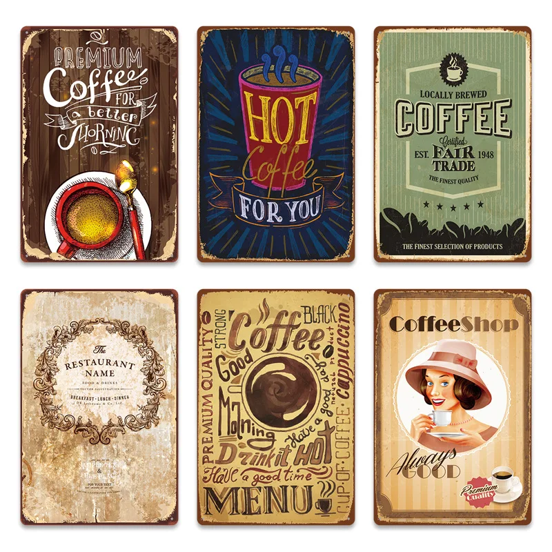 Coffee shop Metal Sign Vintage Tin Sign Plaque Metal Vintage Wall Decor for Coffee Bar Cafe Retro Metal Posters Iron Painting
Coffee shop Metal Sign Vintage Tin Sign Plaque Metal Vintage Wall Decor for Coffee Bar Cafe Retro Metal Posters Iron Painting
