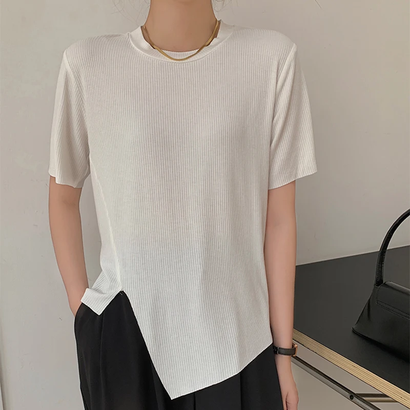 T Shirt Women Summer New Cotton Asymmetrial Solid Basic Casual Temperament Tops Female Short Sleeve Slim Thin O Neck Tees Femme
T Shirt Women Summer New Cotton Asymmetrial Solid Basic Casual Temperament Tops Female Short Sleeve Slim Thin O Neck Tees Femme