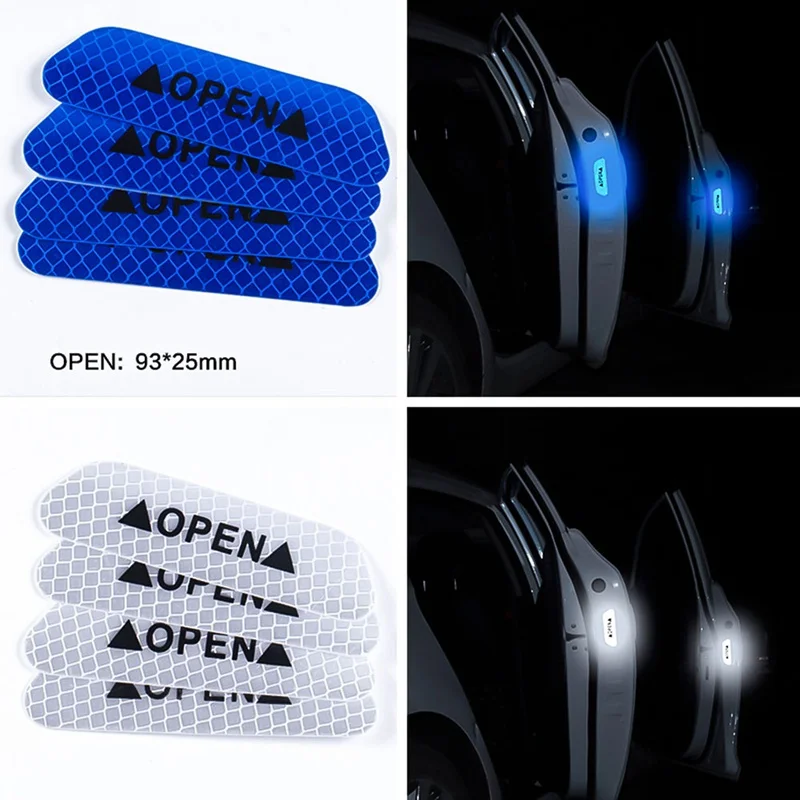 auto 2019 new Car Door OPEN Reflective Tape Warning Mark Notice Sticker for Hyundai CCS NEOS-3 Accent SR HND-4 Blue-Will i-blue |
