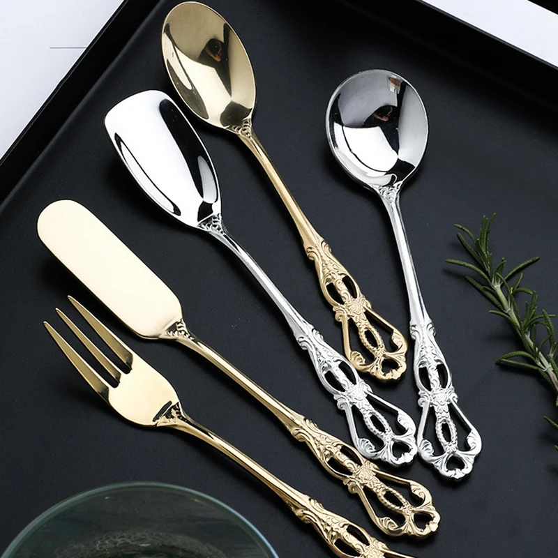 Dessert Cheese Butter Spreader Hollow Carved Coffee Spoon Cake Forks Stainless Steel Retro Gift Tableware Kitchen Gadgets Sopply
Dessert Cheese Butter Spreader Hollow Carved Coffee Spoon Cake Forks Stainless Steel Retro Gift Tableware Kitchen Gadgets Sopply