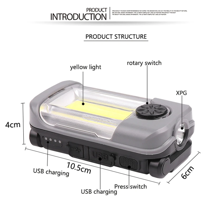XPG+COB Emergency Work Light Folding netic Flashlight with Built-in Battery USB Work Lamp
XPG+COB Emergency Work Light Folding netic Flashlight with Built-in Battery USB Work Lamp