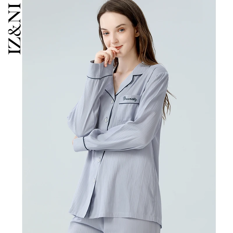 ★IIZZINI 2021 new pajamas women in the spring and autumn long-sleeved cotton contracted grooved pants suit women at home 
★IIZZINI 2021 new pajamas women in the spring and autumn long-sleeved cotton contracted grooved pants suit women at home