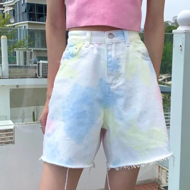 HziriP High Waist Loose Straight Leg Slim Korean Tie-Dye Ladies 2021 Casual All-Match Chic Fashion Summer New Denim Shorts
HziriP High Waist Loose Straight Leg Slim Korean Tie-Dye Ladies 2021 Casual All-Match Chic Fashion Summer New Denim Shorts