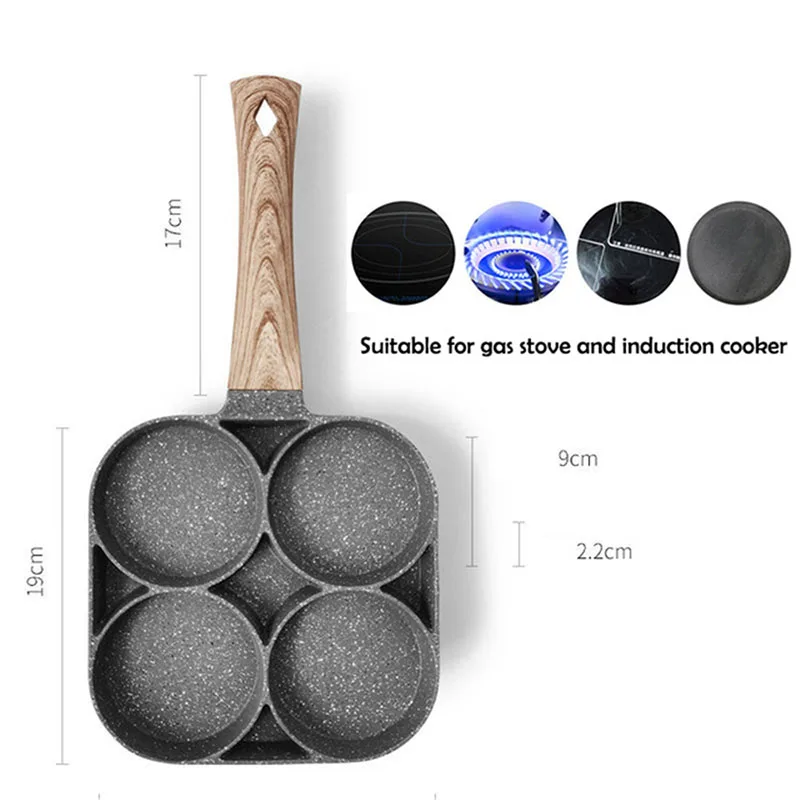 Four-hole Frying Pot Pan Thickened Omelet Pan Non-stick Egg Pancake Steak Pan Cooking Egg Ham Pans Breakfast Maker Cookware
Four-hole Frying Pot Pan Thickened Omelet Pan Non-stick Egg Pancake Steak Pan Cooking Egg Ham Pans Breakfast Maker Cookware
