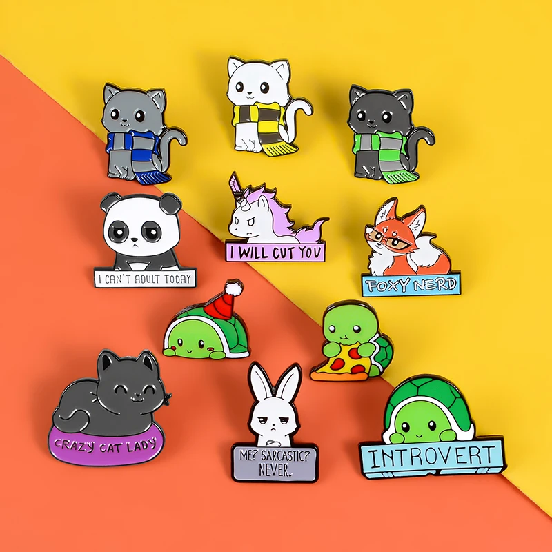Scarf cat pin brooches for women animal rabbit badge fox with glasses enamel pin backpack bag lapel pin hat Jackets Jewelry gift
Scarf cat pin brooches for women animal rabbit badge fox with glasses enamel pin backpack bag lapel pin hat Jackets Jewelry gift