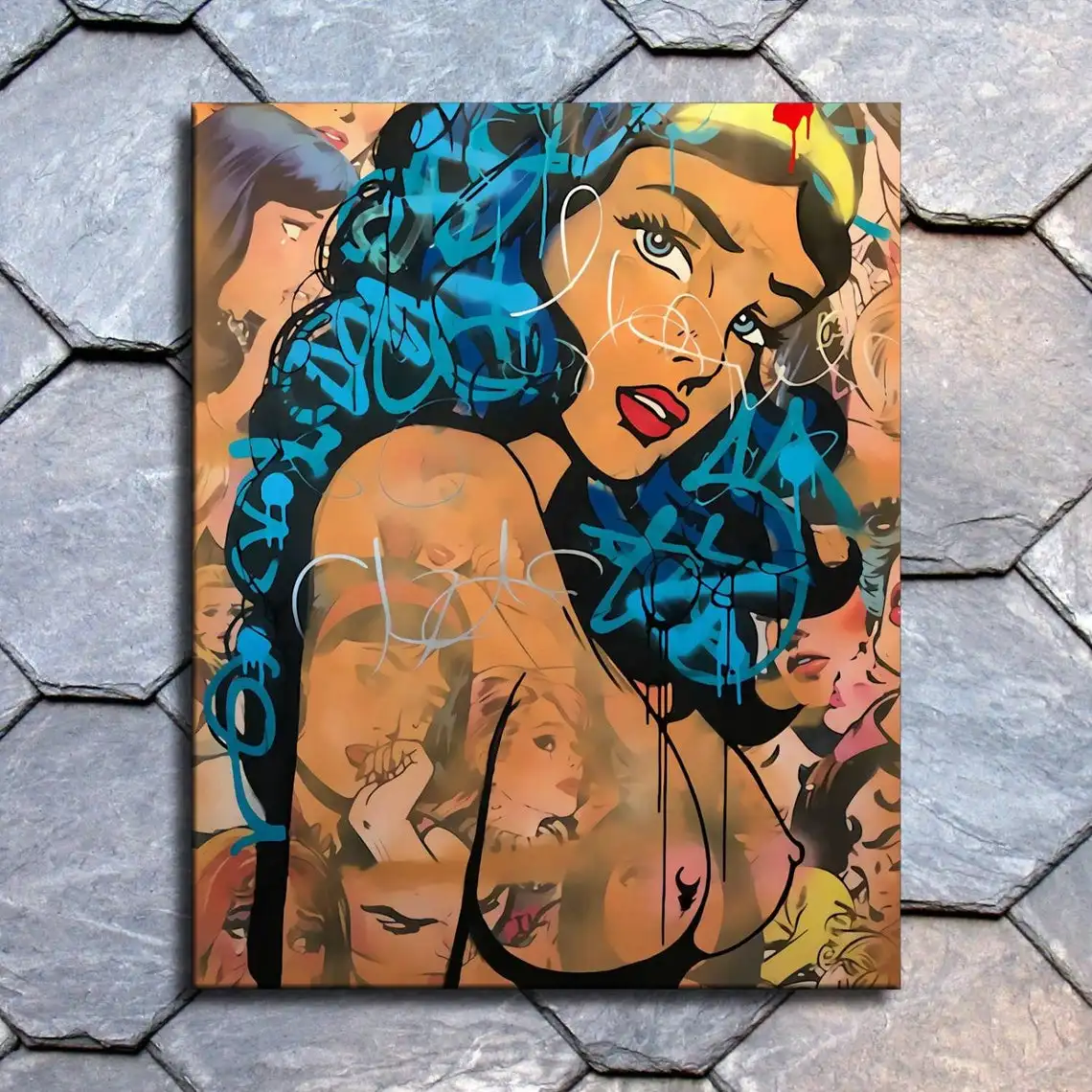 Graffiti Street Pop Art Sexy Woman Blue Hair Poster Canvas Painting Print On Wall Picture For Living Room Home Decor Frameless
Graffiti Street Pop Art Sexy Woman Blue Hair Poster Canvas Painting Print On Wall Picture For Living Room Home Decor Frameless