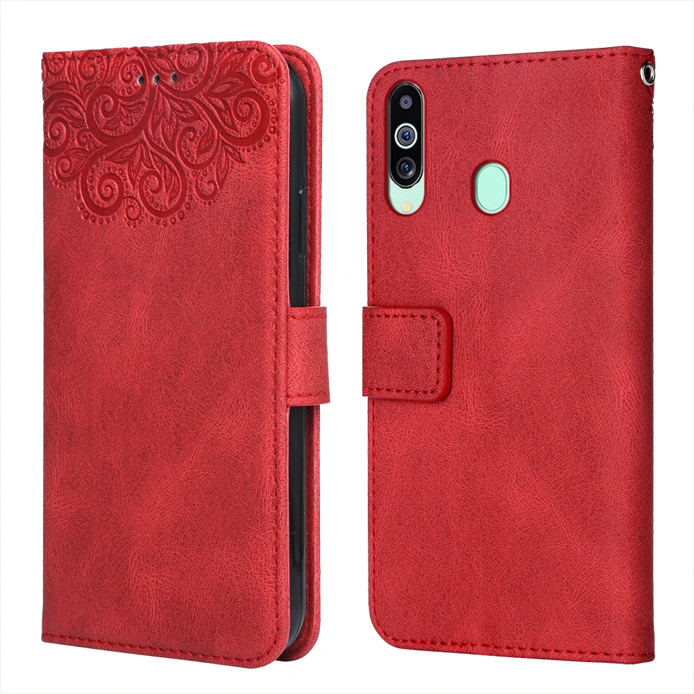 

For Samsung Galaxy M40 Flower Embossing Case M405 M405F SM-M405F Wallet Flip Leather Case for Samsung M40 Cover