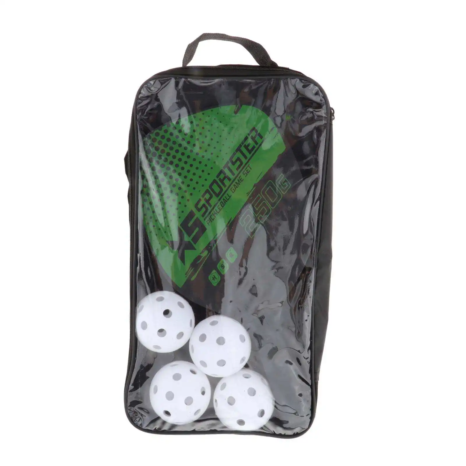 

Portable Pickleball Paddle Set Wood Lightweight Racket Ball Cricket Bat Kit With 2 Paddles 4 Balls 1 Storage Bag