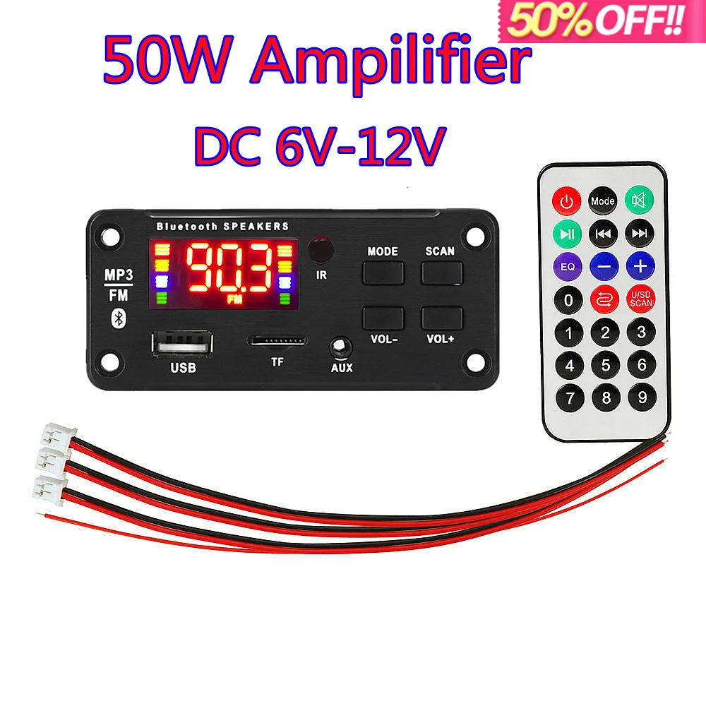 2021 New Big Screen 50W Amplifier MP3 WMA Decoder Board Bluetooth 5.0 USB FM AUX 3.5MM TF Radio Recording For Car Music Speaker
2021 New Big Screen 50W Amplifier MP3 WMA Decoder Board Bluetooth 5.0 USB FM AUX 3.5MM TF Radio Recording For Car Music Speaker
