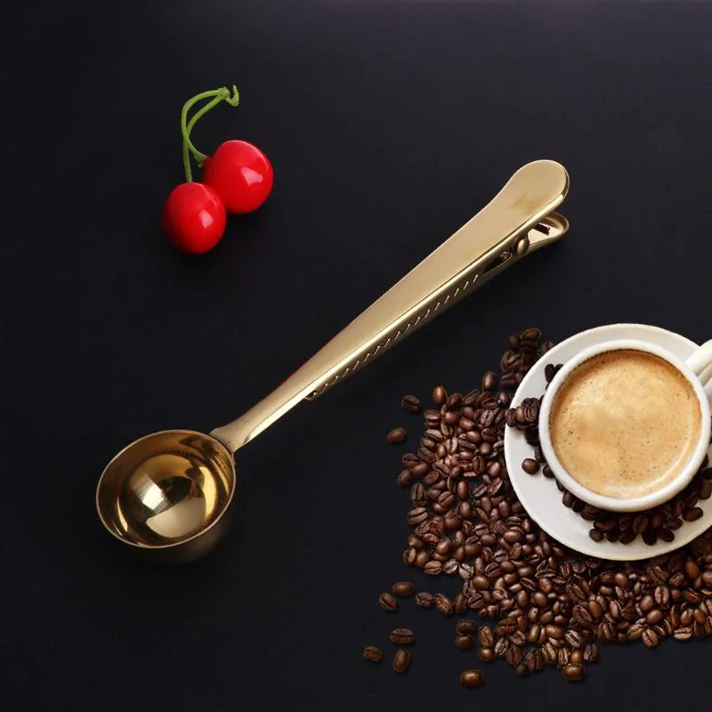 Nordic Coffee Spoon Golden Stainless Steel Seal Clip Ice Sugar Spoon Coffee bean measuring spoon
Nordic Coffee Spoon Golden Stainless Steel Seal Clip Ice Sugar Spoon Coffee bean measuring spoon